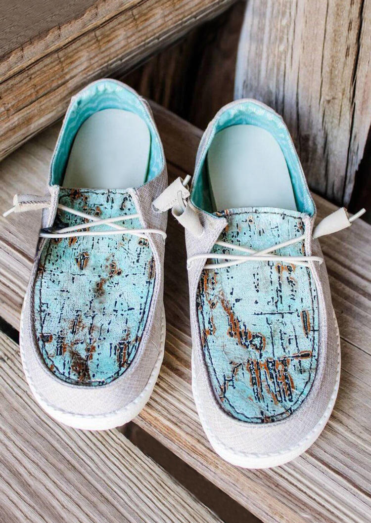

Vintage Slip On Canvas Sneakers - Cyan, 523745