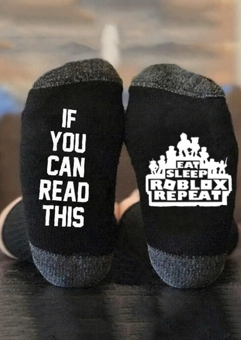 

Eat Sleep Roblox Repeat Crew Socks, Black, 523954