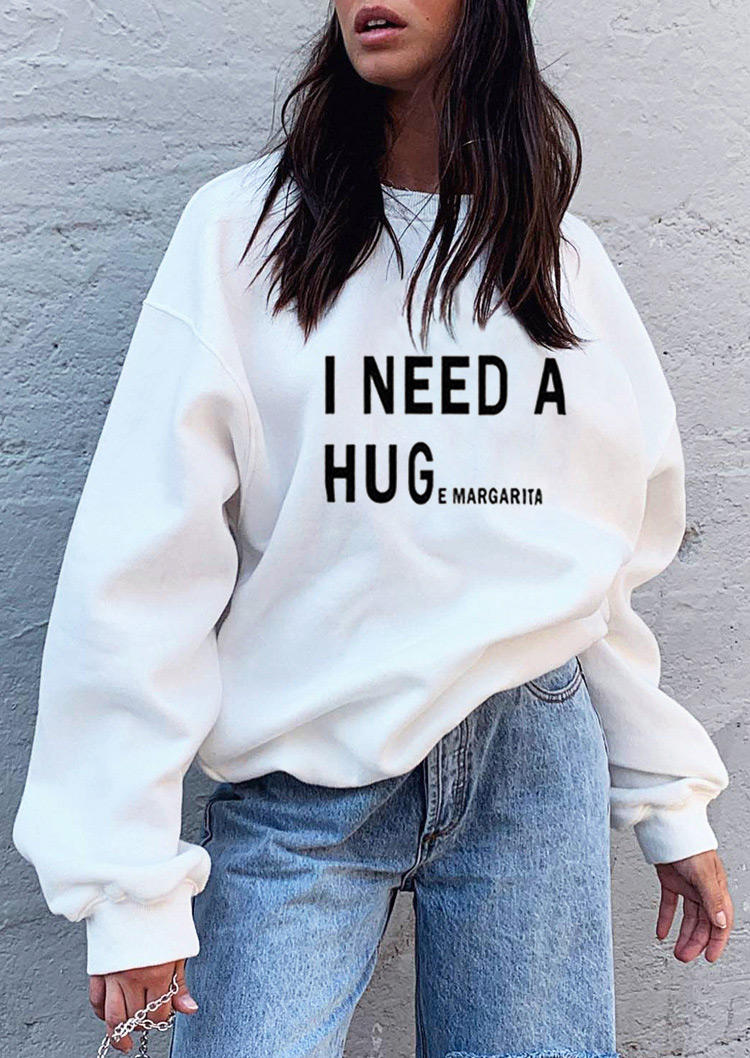 

I Need A Huge Margarita Long Sleeve Sweatshirt - White, 524030