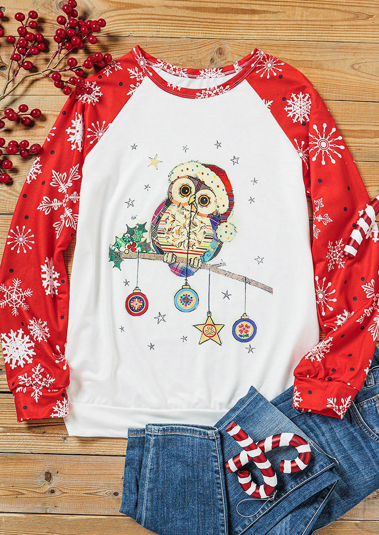 Snowflake Owl Pullover Sweatshirt - White