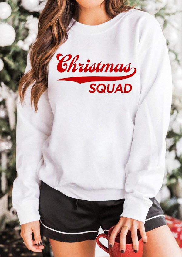 Christmas Squad Long Sleeve Sweatshirt - White
