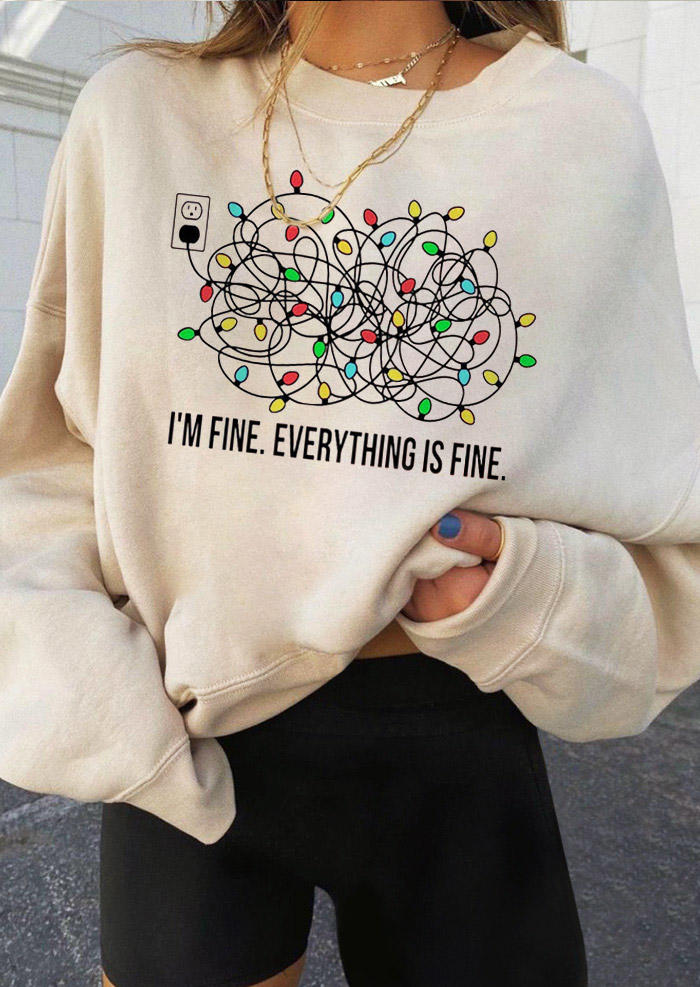 

I' Fine Everything Is Fine Sweatshirt - Apricot, 524122