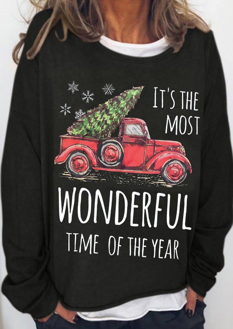 Christmas Wonderful Time Of The Year Sweatshirt - Black