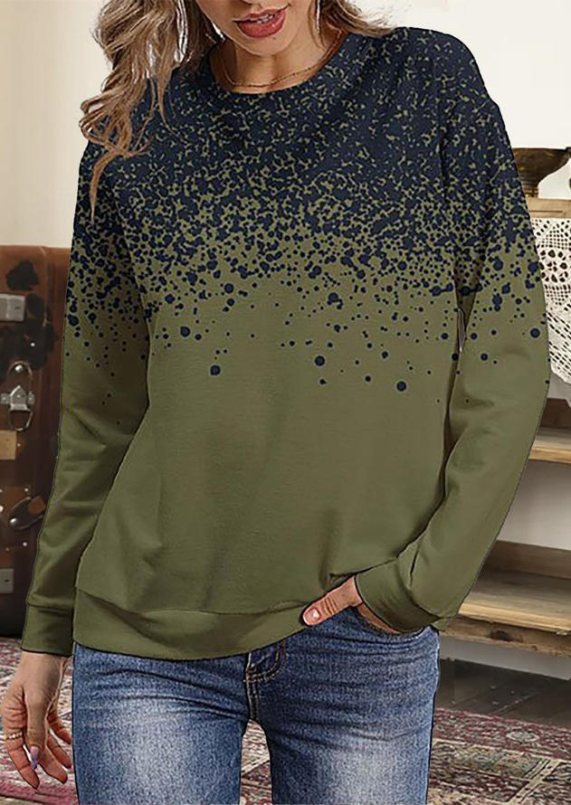 

Vintage O-Neck Pullover Sweatshirt - Army Green, 523631
