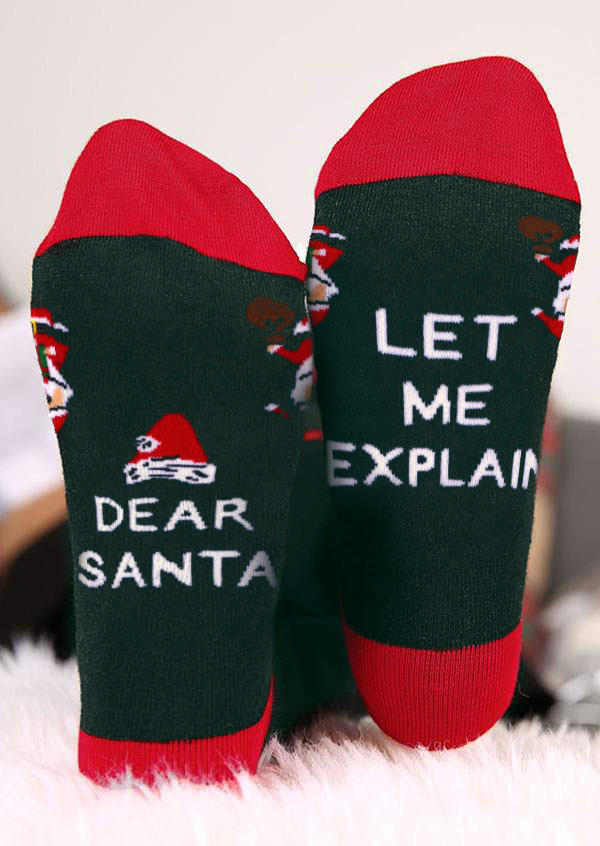 

Dear Santa Let Me Explain Crew Socks, Red, 524187