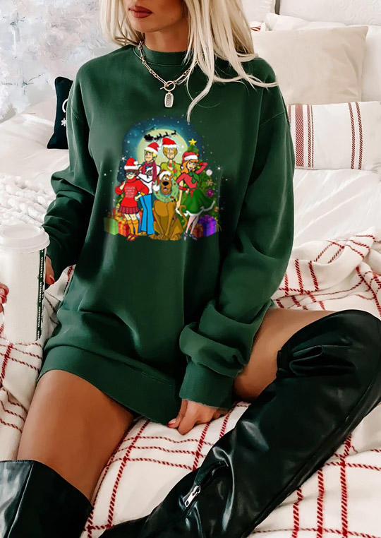 

Christmas Hat Dog Long Sleeve Sweatshirt - Green, 524204