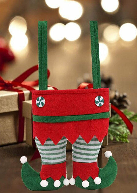 

Christmas Elve Candy Gift Cover Bag, Green;red, 524226