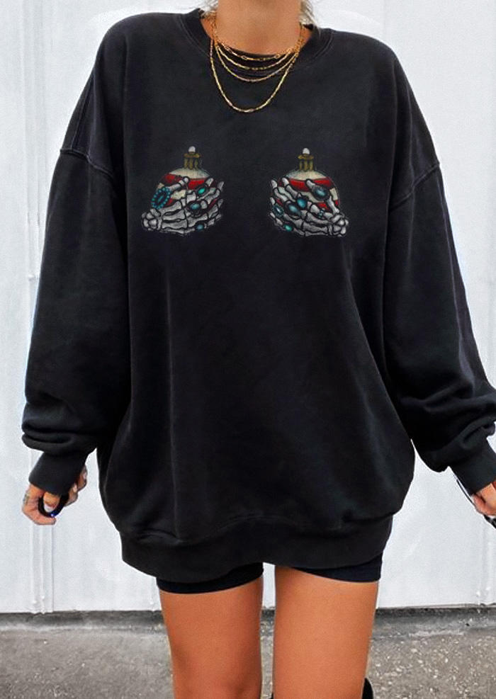 

Christmas Ball Skeleton Hand Sweatshirt - Black, 524329