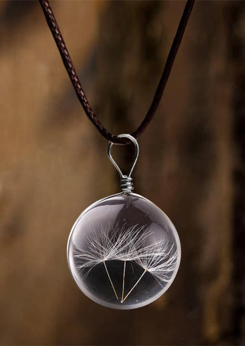 

Dandelion Seed Pendant Necklace - White, 524344