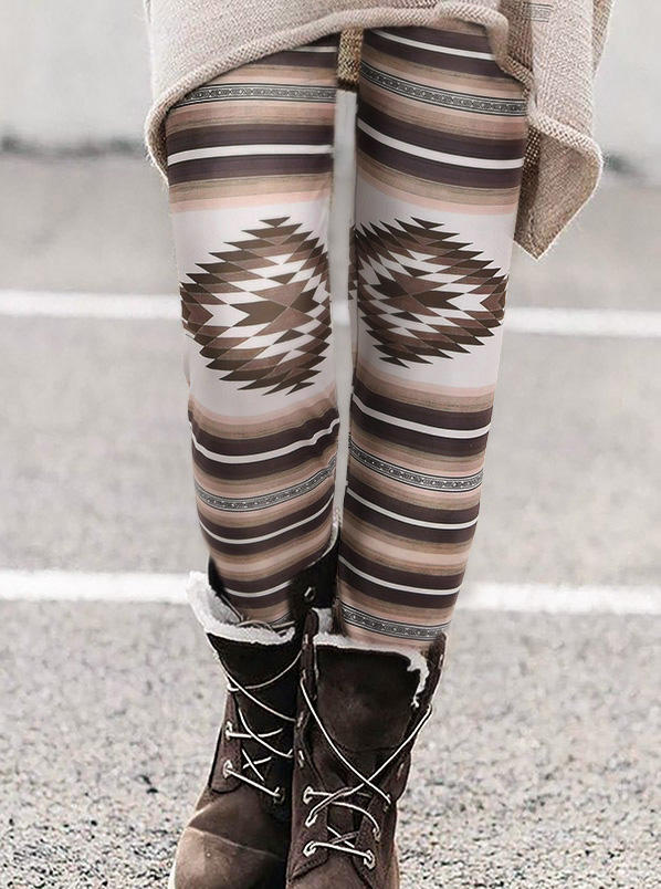 

Aztec Geometric Western Skinny Leggings, Multicolor, 523389