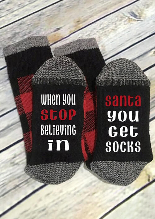 

When You Stop Believing In Santa You Get Socks, Black, 524393