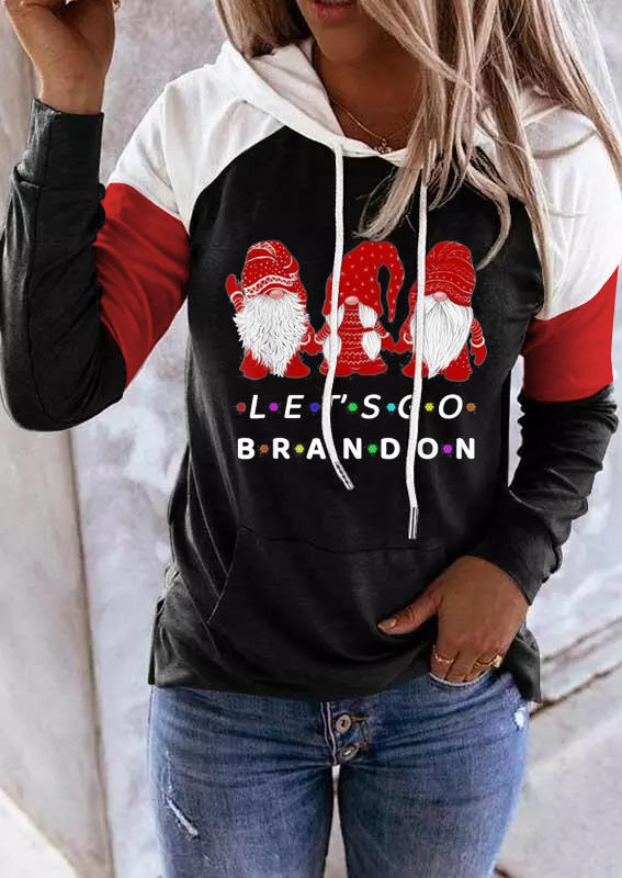 

Christmas Gnomies Let' Go Brandon Hoodie - Black, 524400