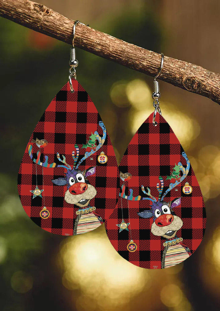 

Christmas Plaid Reindeer Earrings, 523980