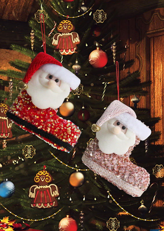 

Christmas Santa Claus Candy Boot Ornament, Pink;red, 524207