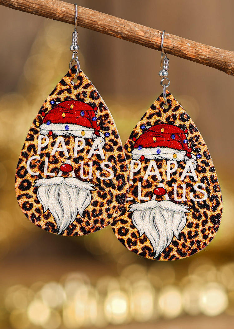 

Christmas Papa Claus Leopard Earrings, Multicolor, 524407