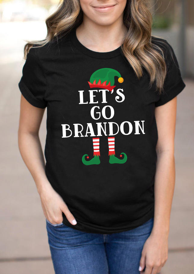 Hat Let's Go Brandon T-Shirt Tee - Black