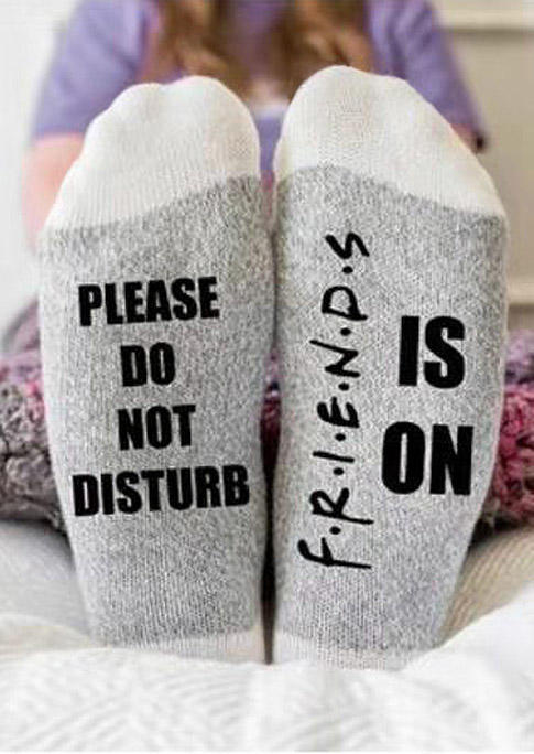 

Please Do Not Disturb Crew Socks, Gray, 524266