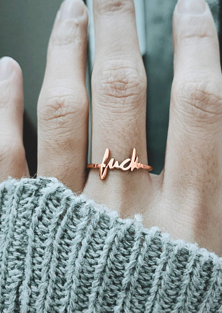 

Letter Open Adjustable Ring, Rose gold, 524239