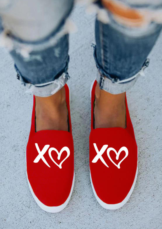 

Valentine Heart Slip-On Sneakers, Red, 524849