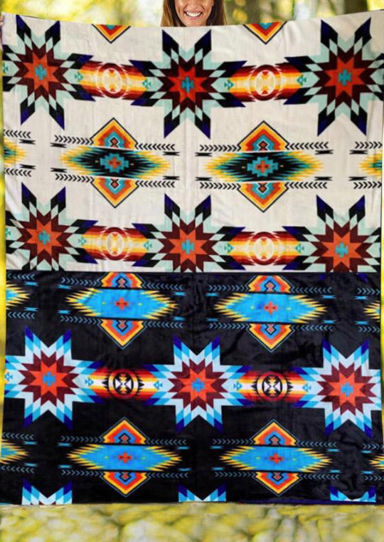 

Western Aztec Geometric Blanket, Multicolor, 524987