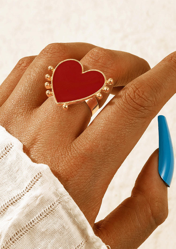 

Valentine Heart Adjustable Ring, Red, 524502