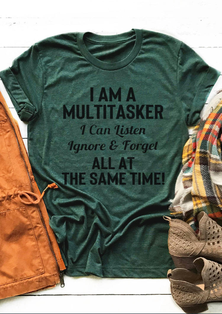 Kaufen I Am A Multitasker T-Shirt Tee - Green. Bild