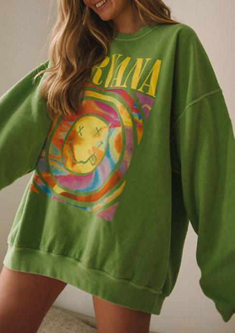 

Vintage Nirvana Smiley Face Pullover Sweatshirt - Green, 525021