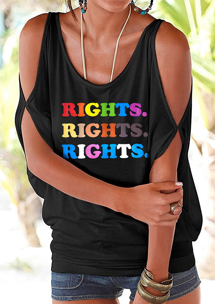 

Valentine Colorful Rights Tie Cold Shoulder Blouse - Black, 524520