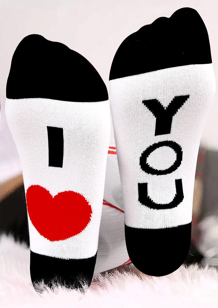 

Valentine I Love You Crew Socks - White, 524602