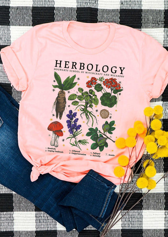 

Herbology Hogwarts School T-Shirt Tee - Light Pink, 524989