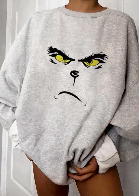 

Christmas Angry Cartoon Sweatshirt - Light Grey, 523056