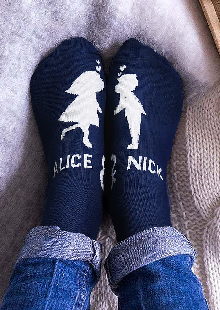 

Valentine Alice Nick Crew Socks, Blue;red, 524601