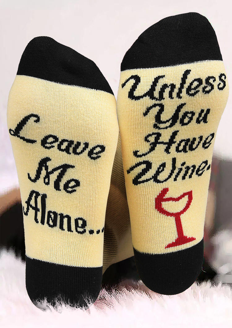 

Leave Me Alone Unless You Have Wine Crew Socks, Light yellow, 524604