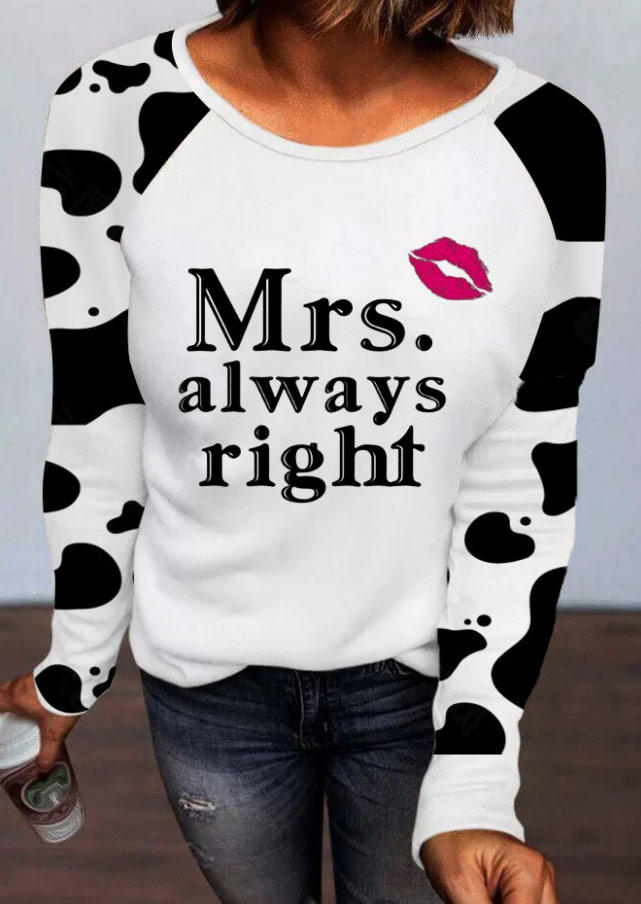 

Mrs Always Right Cow Lips Blouse - White, 525249