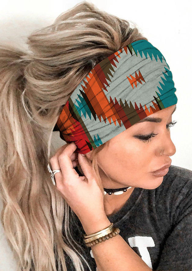 

Aztec Geometric Yoga Sports Wide Headband, Multicolor, 525535