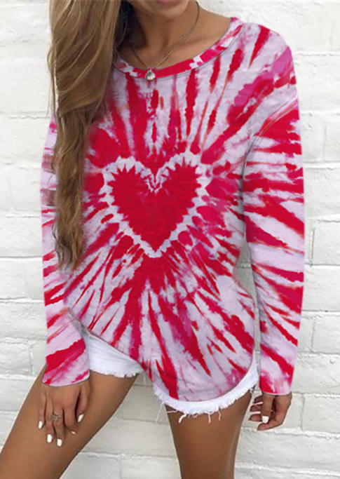 

Tie Dye Heart Pullover Sweatshirt - Pink, 525180