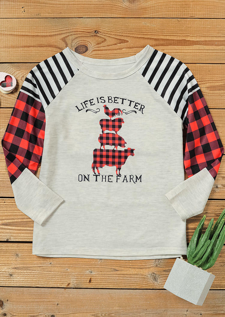 

Mommy & Me Life Is Better Plaid Striped Blouse - Kids, 525488