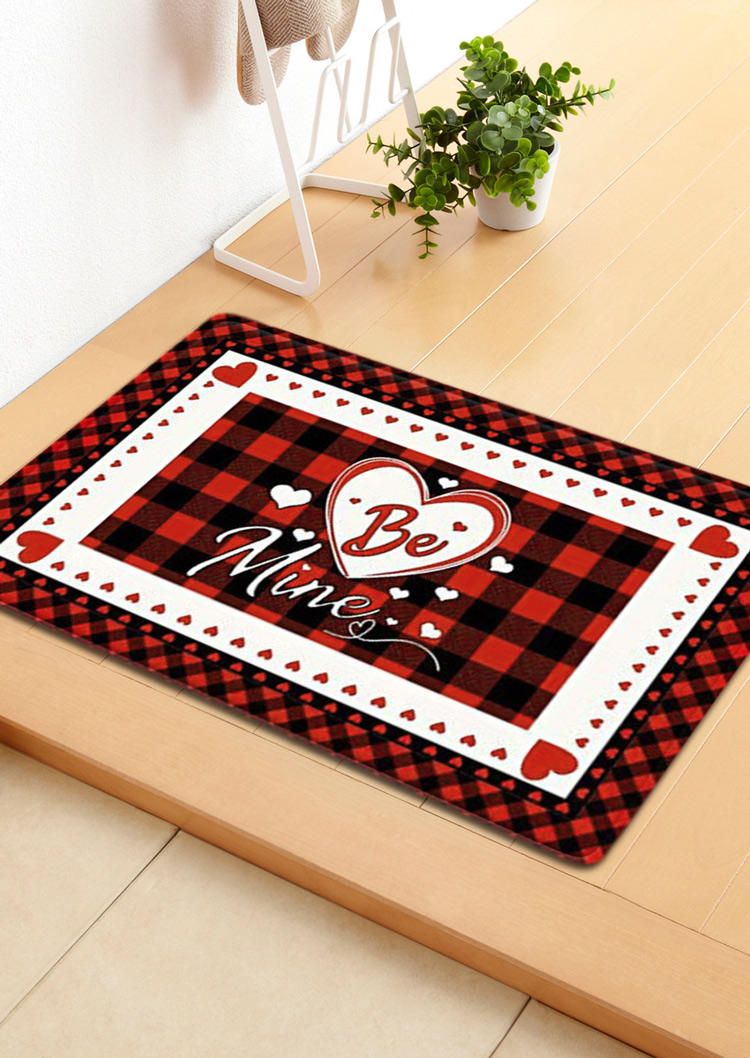 

Valentine Plaid Heart Be Mine Non-Slip Carpet, Pattern1;pattern2, 525667