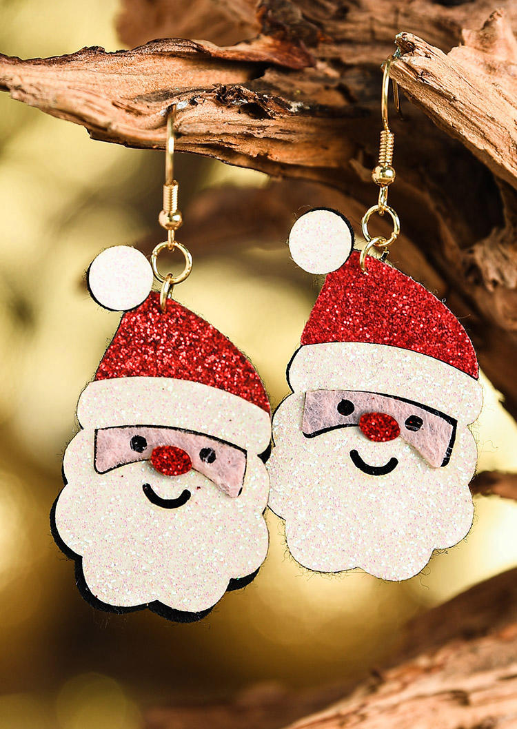 

Christmas Tree Santa Claus Reindeer Sequined Earrings, Pattern2, 522804