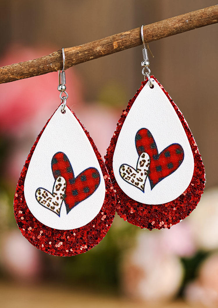 

Leopard Plaid Double-Layered Earrings, Pattern1, 525717