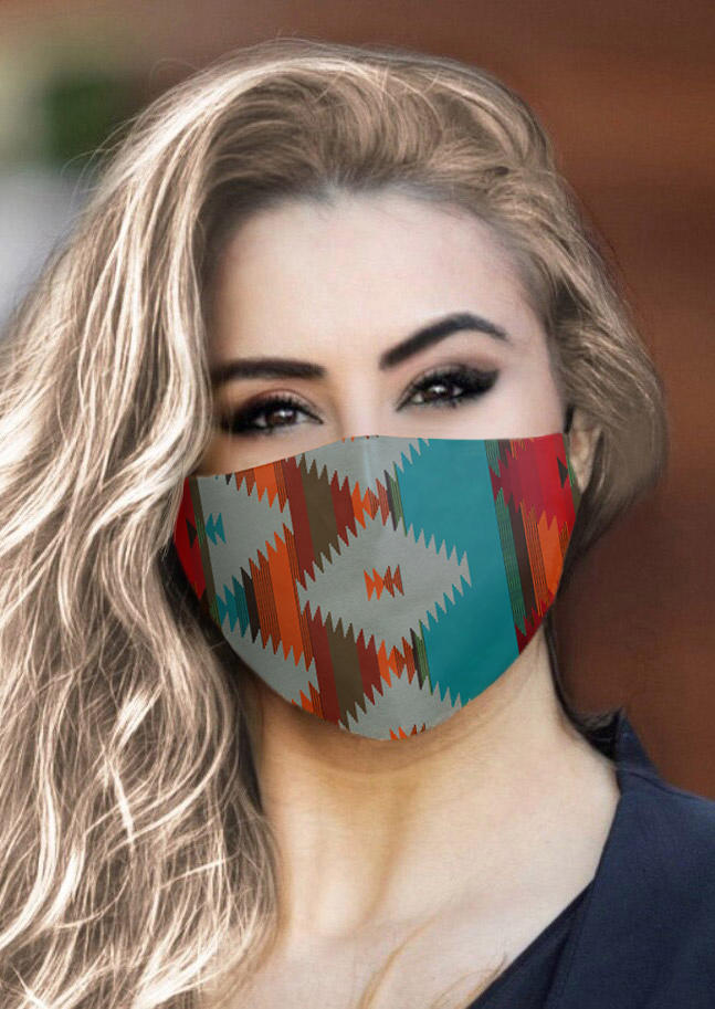 

Aztec Geometric Adjustable Mask, Multicolor, 526064