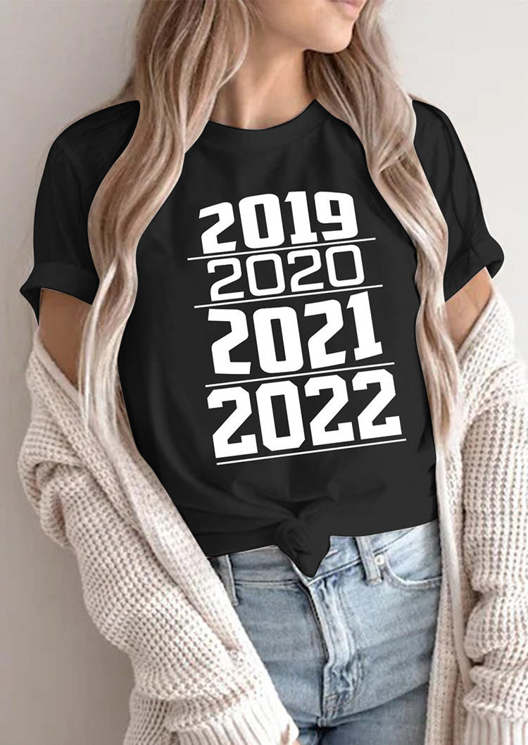 2021 Short Sleeve T-Shirt Tee - Black