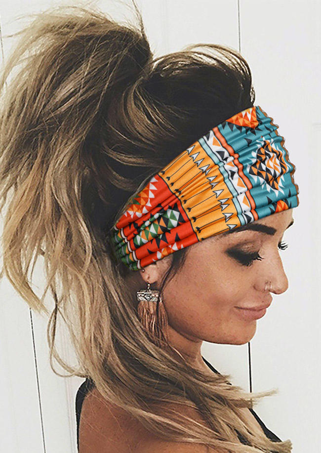 

Aztec Geometric Yoga Sports Wide Headband, Multicolor, 526187