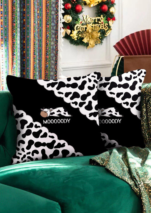 

Mooooody Cow Pillowcase without Pillow, Black, 526382