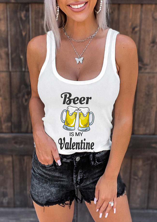 

Beer Is My Valentine Tank - White, 526218