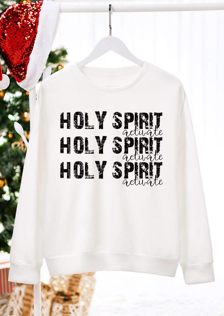 Kaufen Holy Spirit Long Sleeve Sweatshirt - White. Bild