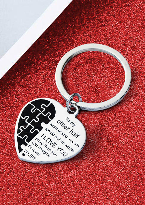 

Valentine To My Other Half I Love You Keychain, Silver, 525964