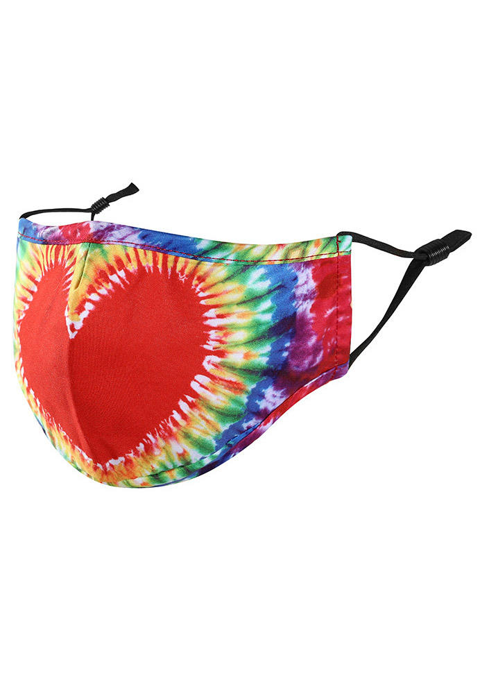 Tie Dye Heart Swirl Adjustable Strap Mask