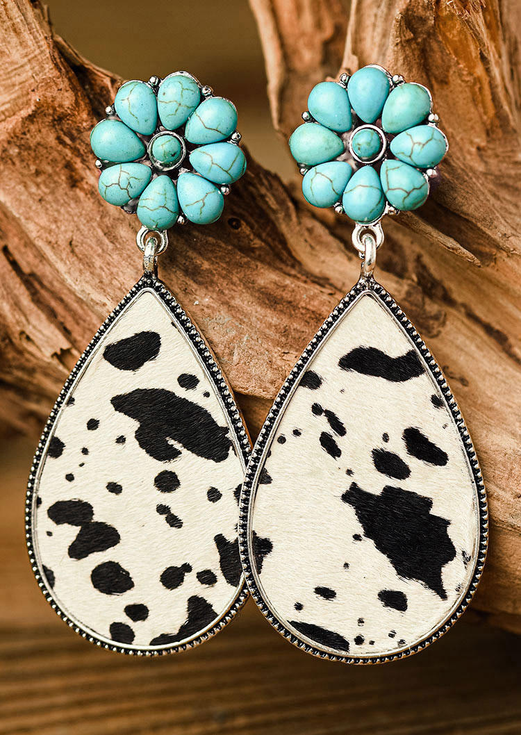 

Turquoise Cow Water Drop Earring, Multicolor, 526193