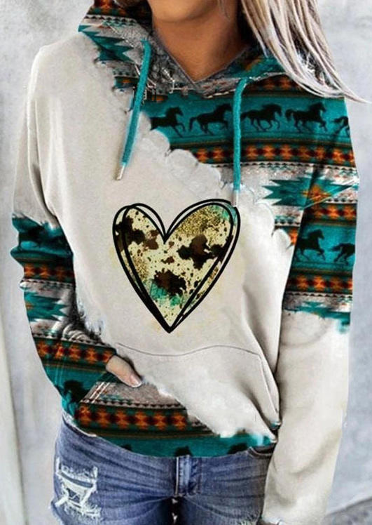 

Valentine Heart Horse Hoodie - Beige, 526337